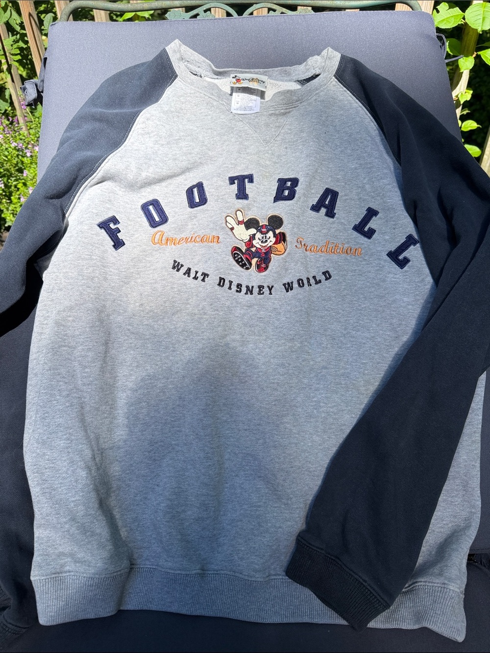 Disney Men's Grey & Navy Football Sweatshirt